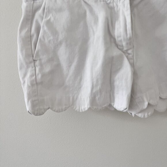 Girls Crewcuts J.CREW White Chino Casual Shorts Scalloped Hem - Size 12 - Picture 3 of 7